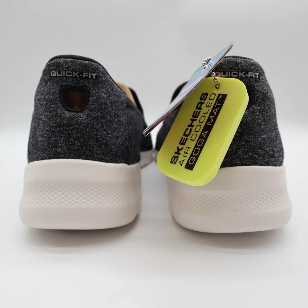 Skechers Go Walk 6 Carice Women 9.5 Black White Textile Slip On Walking Shoes